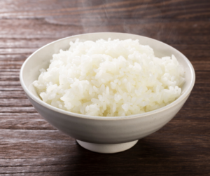 Boiled plain white rice