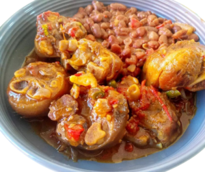 Beans and trotters Zambian food