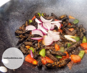 Vinkubala Mopane worms Zambian food