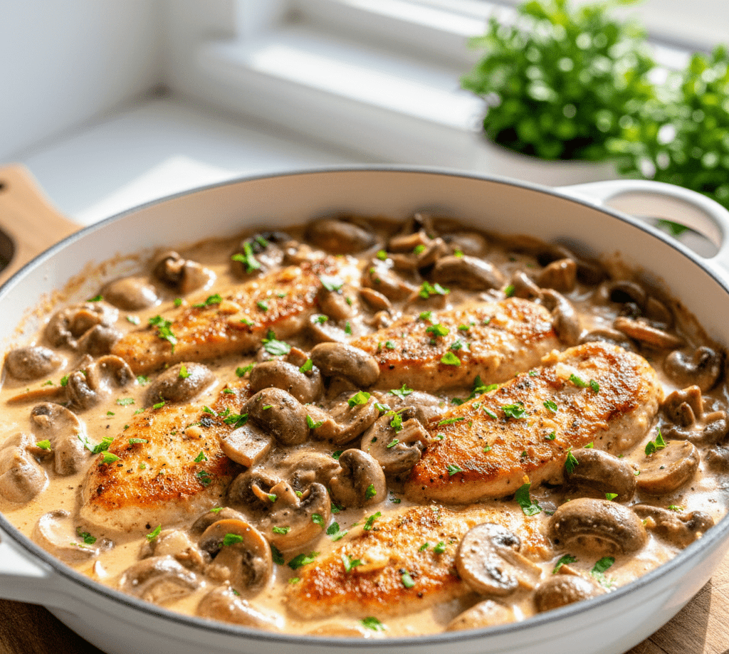 Creamy Garlic Mushroom Chicken