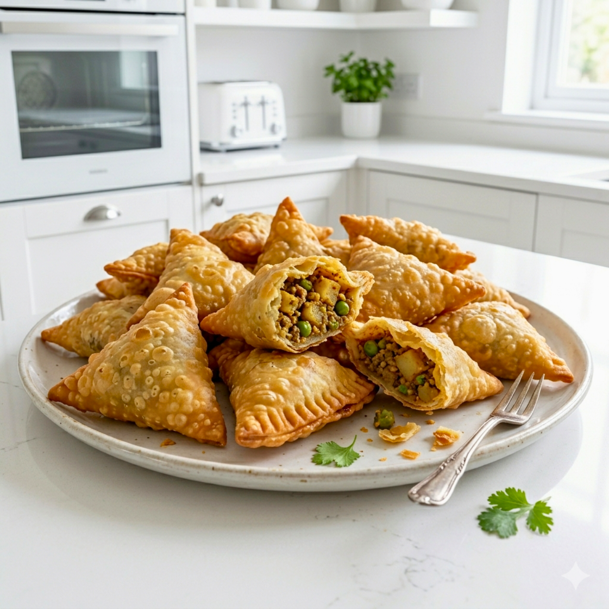 Kenyan samosa on a plate