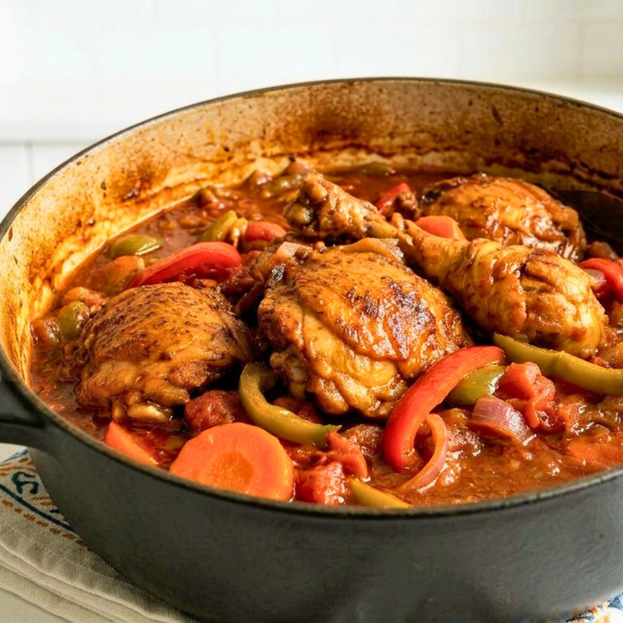 African Chicken Stew in a pot